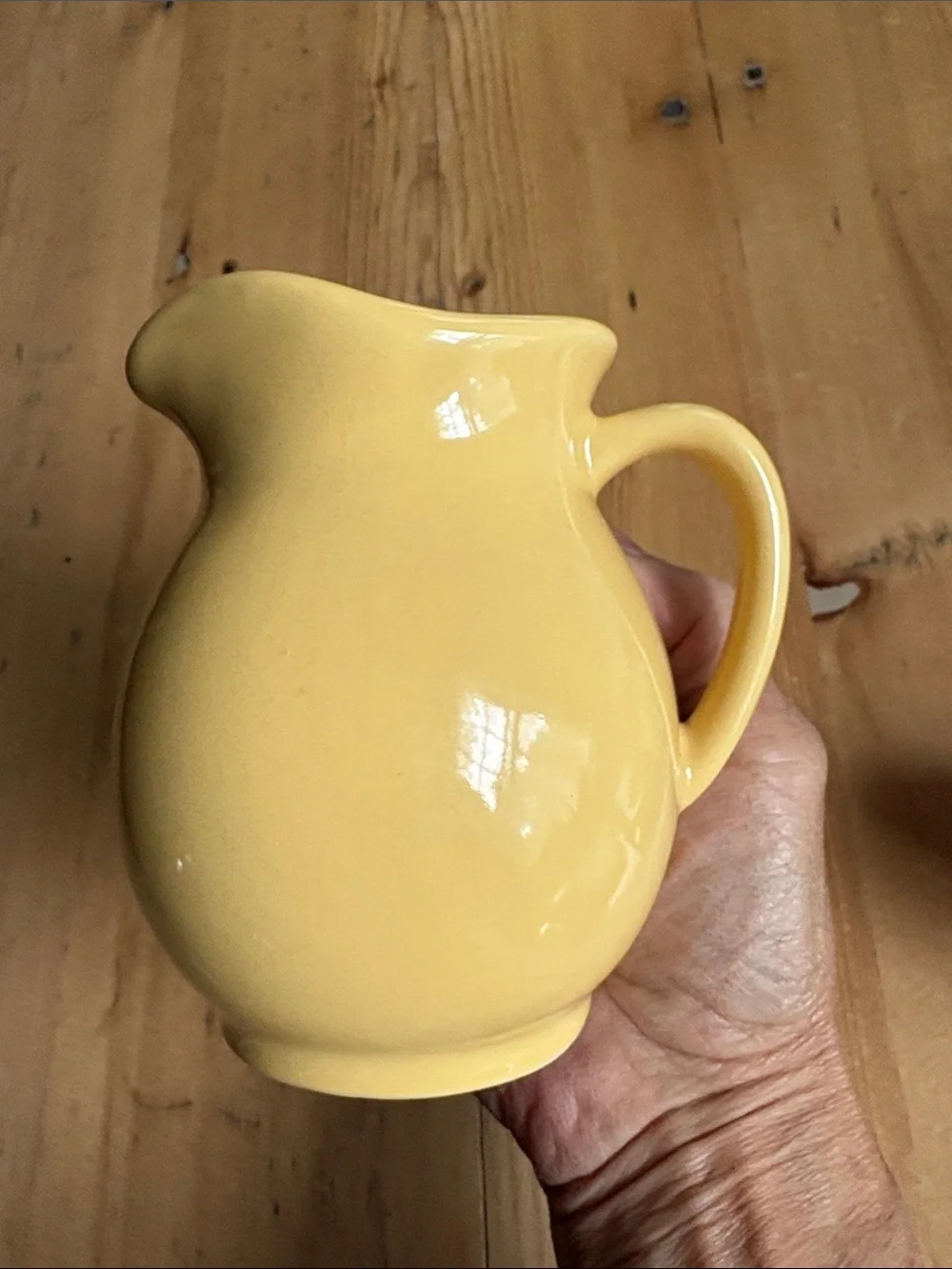 JCP Butter Yellow Ceramic Creamer and Sugar vintage art deco-style set